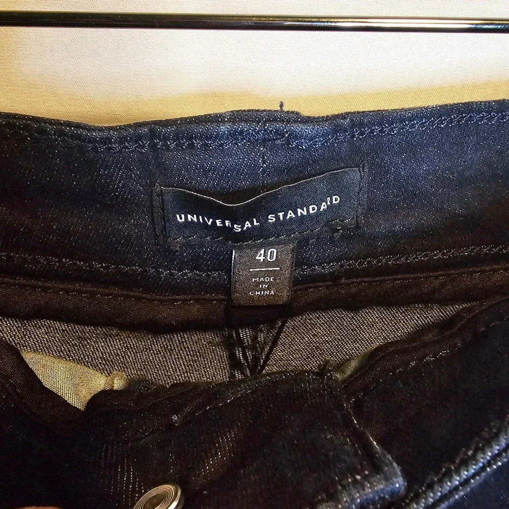 Universal Standard Flare Sava High Rise Dark Indigo Denim Jeans Womens Size 40 - Picture 4 of 7